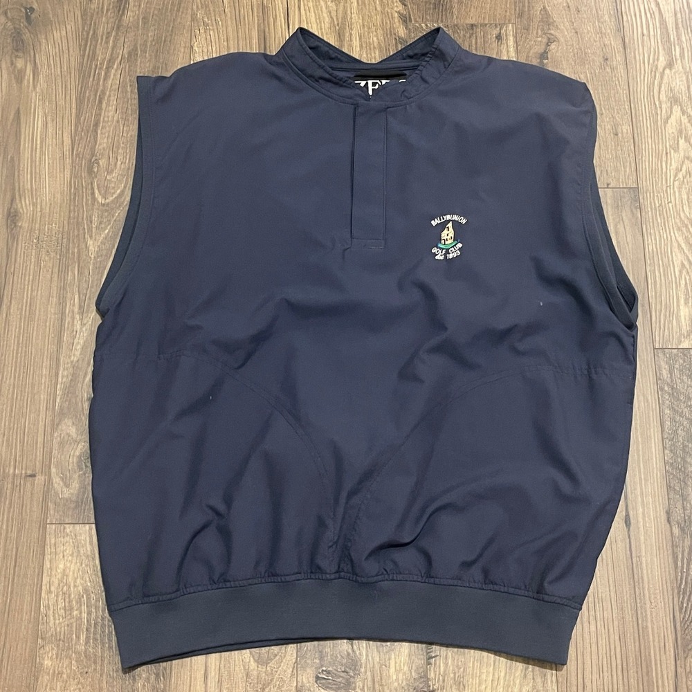 Zero Restriction Ballybunion Golf Club Vest Mens Large Navy Blue Made in USA